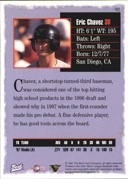 1997 Best #92 Eric Chavez Back