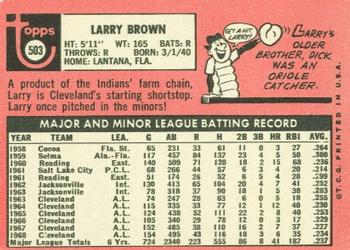 1969 Topps #503 Larry Brown Back