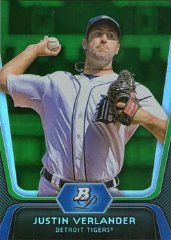 2012 Bowman Platinum - Emerald #37 Justin Verlander Front