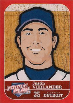 2012 Panini Triple Play - Stickers #24 Justin Verlander Front