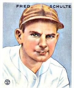 1933 Goudey (R319) #190 Fred Schulte Front