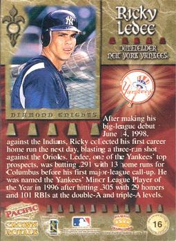 1998 Pacific Crown Royale - Diamond Knights #16 Ricky Ledee Back