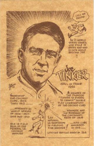 1977-81 Bob Parker Hall of Fame #75 Joe Tinker Front