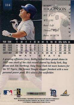 1998 Pinnacle - Away Stats #114 Bobby Higginson Back