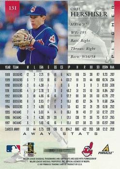 1998 Pinnacle - Away Stats #131 Orel Hershiser Back