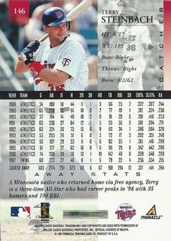 1998 Pinnacle - Away Stats #146 Terry Steinbach Back