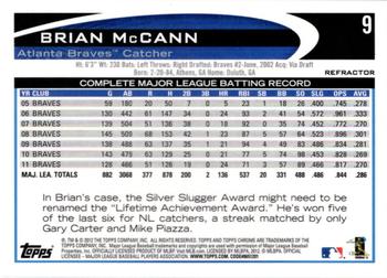 2012 Topps Chrome - Purple Refractors #9 Brian McCann Back