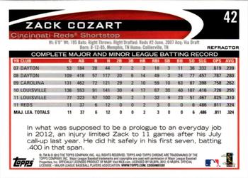 2012 Topps Chrome - Purple Refractors #42 Zack Cozart Back