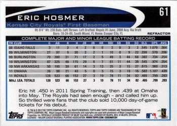 2012 Topps Chrome - Purple Refractors #61 Eric Hosmer Back