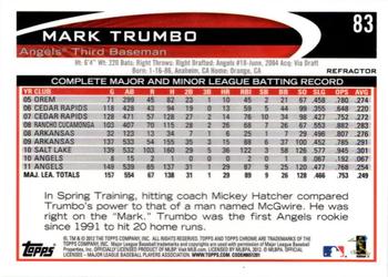 2012 Topps Chrome - Refractors #83 Mark Trumbo Back