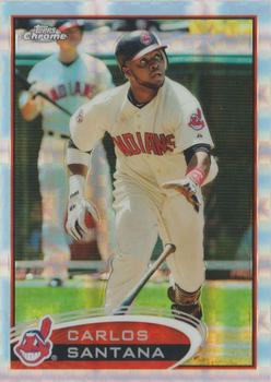 2012 Topps Chrome - X-Fractors #114 Carlos Santana Front