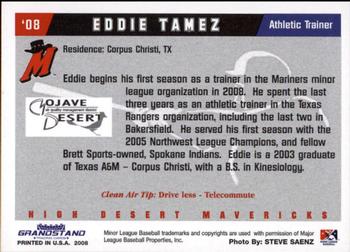 2008 Grandstand High Desert Mavericks #27 Eddie Tamez Back