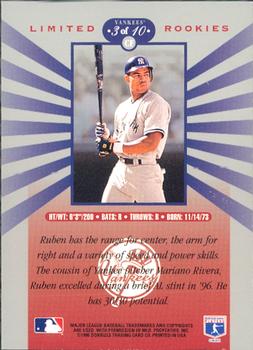 1996 Leaf Limited - Rookies #3 Ruben Rivera Back