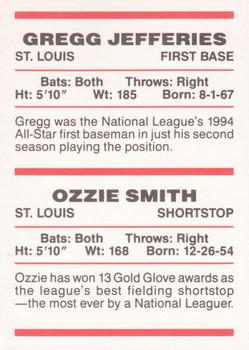 1995 Red Foley #NNO Gregg Jefferies / Ozzie Smith Back