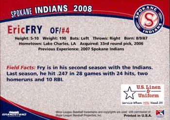 2008 Grandstand Spokane Indians #NNO Eric Fry Back