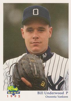 1992 Classic Best Oneonta Yankees #20 Bill Underwood Front