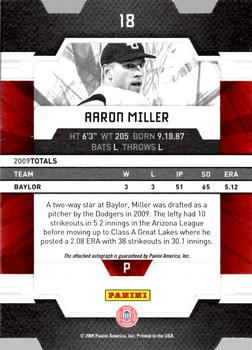 2009 Donruss Elite Extra Edition - Signature Status #18 Aaron Miller Back