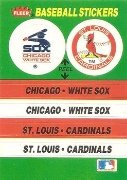 1988 Fleer - Team Stickers #NNO Chicago White Sox / St. Louis Cardinals Front