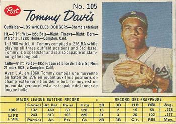 1962 Post Cereal Canadian #105 Tommy Davis Front