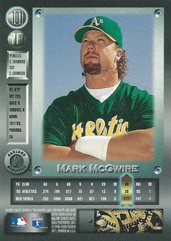 1996 Metal Universe #101 Mark McGwire Back