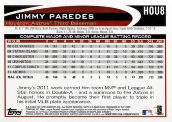 2012 Topps Houston Astros #HOU8 Jimmy Paredes Back