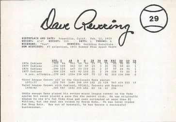 1985 Indianapolis Indians #29 Dave Revering Back