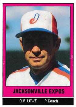 1986 TCMA Jacksonville Expos #10 Q.V. Lowe Front