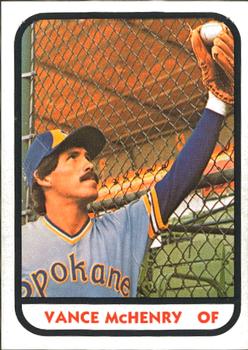 1981 TCMA Spokane Indians #20 Vance McHenry Front