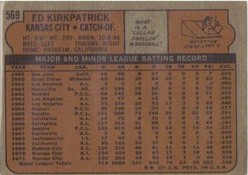 1972 Topps #569 Ed Kirkpatrick Back