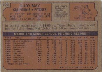 1972 Topps #656 Rudy May Back