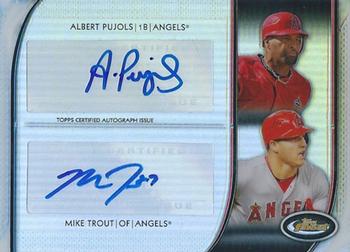 2012 Finest - Dual Autographs #PT Albert Pujols / Mike Trout Front