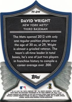 2012 Finest - Faces of the Franchise #FF-DW David Wright Back