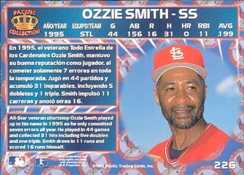1996 Pacific Crown Collection #226 Ozzie Smith Back