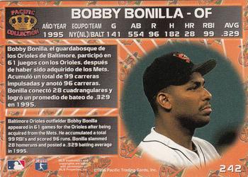 1996 Pacific Crown Collection #242 Bobby Bonilla Back