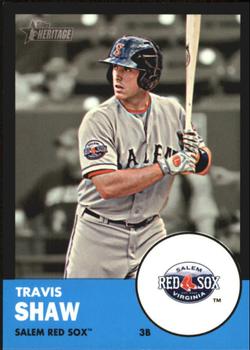 2012 Topps Heritage Minor League - Black #97 Travis Shaw Front