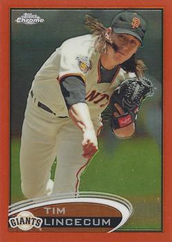 2012 Topps Chrome - Orange Refractors #1 Tim Lincecum Front