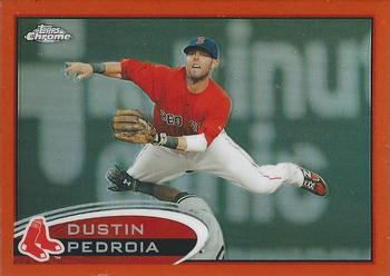 2012 Topps Chrome - Orange Refractors #21 Dustin Pedroia Front