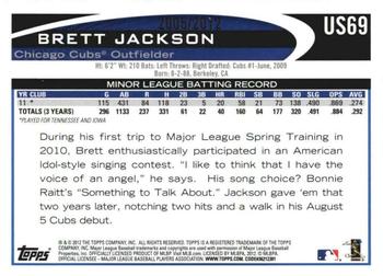 2012 Topps Update - Gold #US69 Brett Jackson Back