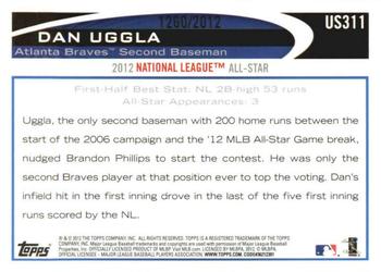 2012 Topps Update - Gold #US311 Dan Uggla Back