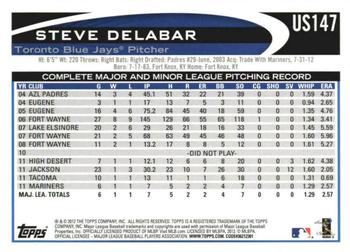 2012 Topps Update - Gold Sparkle #US147 Steve Delabar Back