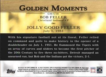 2012 Topps Update - Golden Moments #GM-U18 Bob Feller Back