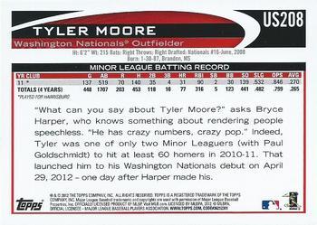 2012 Topps Update - Walmart Blue Border #US208 Tyler Moore Back