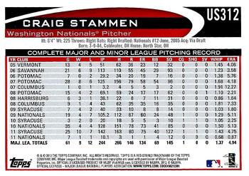 2012 Topps Update - Walmart Blue Border #US312 Craig Stammen Back