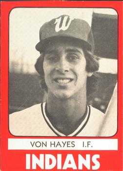 1980 TCMA Waterloo Indians #35 Von Hayes Front