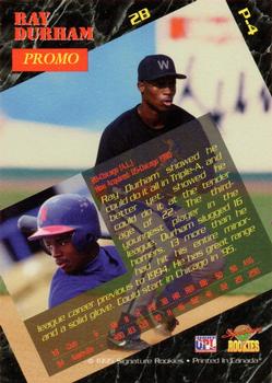 1995 Signature Rookies - Preview '95 Promos #P-4 Ray Durham Back