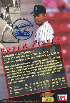 1995 Signature Rookies Old Judge - Hot Prospects Signatures #HP4 Ruben Rivera Back