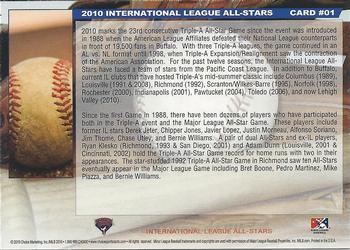 2010 Choice International League All-Stars #1 2010 IL All-Stars Game Checklist Back