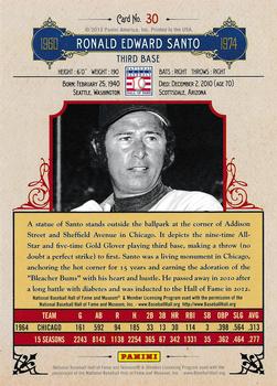 2012 Panini Cooperstown #30 Ron Santo Back