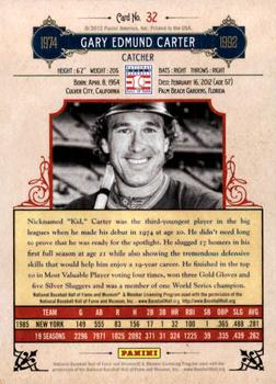 2012 Panini Cooperstown #32 Gary Carter Back