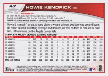 2013 Topps #47 Howie Kendrick Back